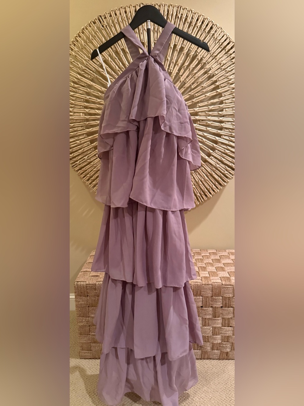 Tiered Lavender Chiffon Maxi Skirt - Women